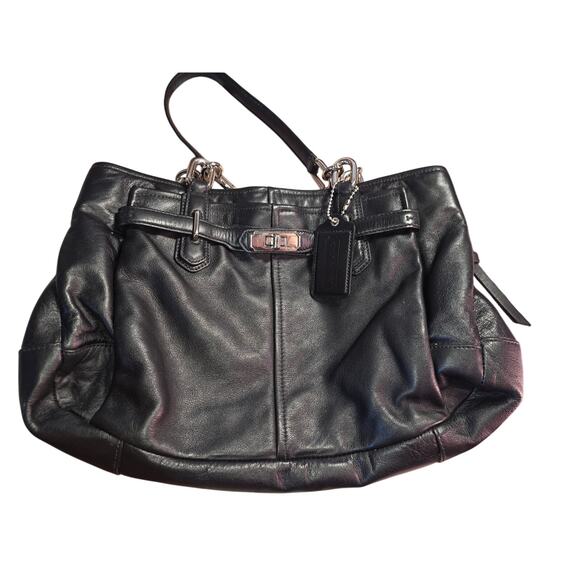 Coach Authentic Black Leather Jayden Bag Silver Hardware - Picture 1 of 4